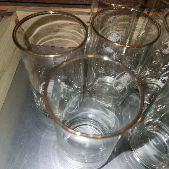 Set of 7 Vintage Avon Mrs. Albee Gold Rim Drinking Glasses EUC - Picture 10 of 10